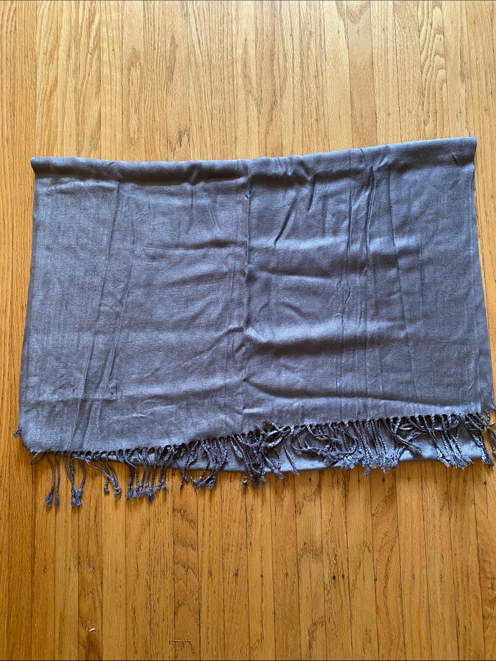 pashmina Slate Gray Fringed Shawl Wrap